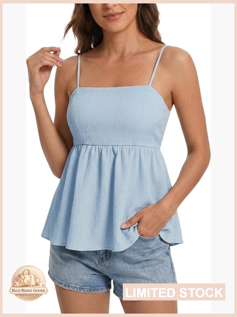 Backless Camisole Ruffled Hem Bow Detail Flowy Baby Doll Style Thin Straps